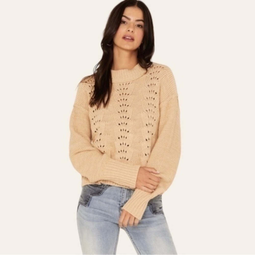Free People Sandcastle Bell Song Knit Sweater 💕